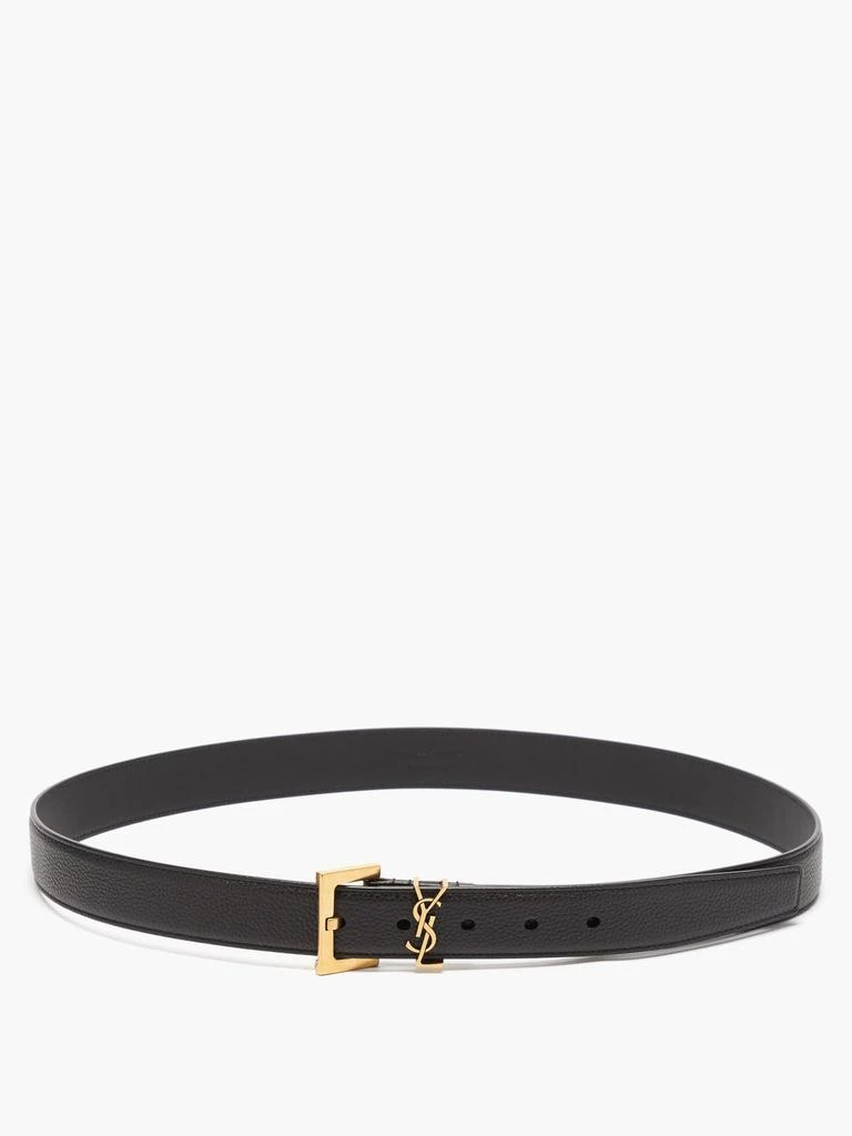 商品Yves Saint Laurent|YSL-plaque grained-leather belt,价格¥4924,第3张图片详细描述