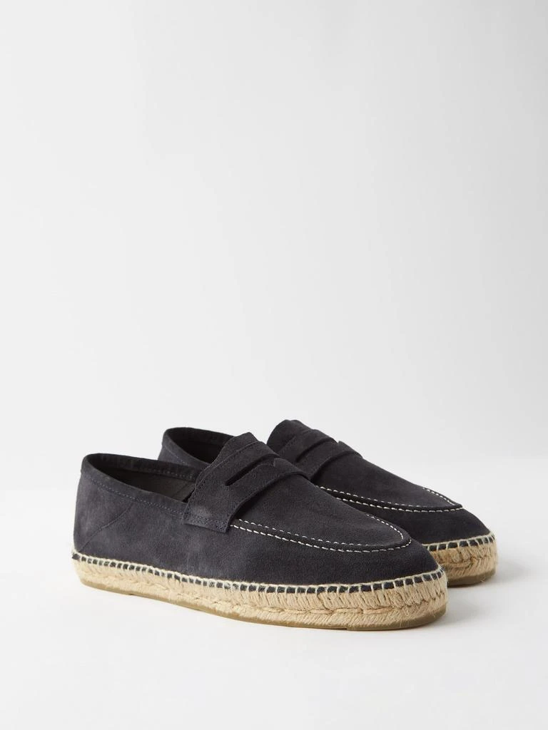 Logo-debossed suede espadrille loafers 商品