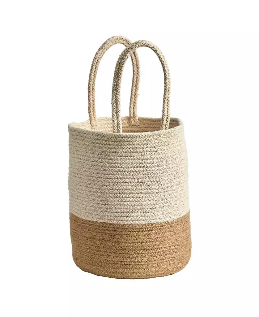 商品NEARLY NATURAL|12" Handmade Natural Cotton Woven Basket Planter,价格¥302,第3张图片详细描述