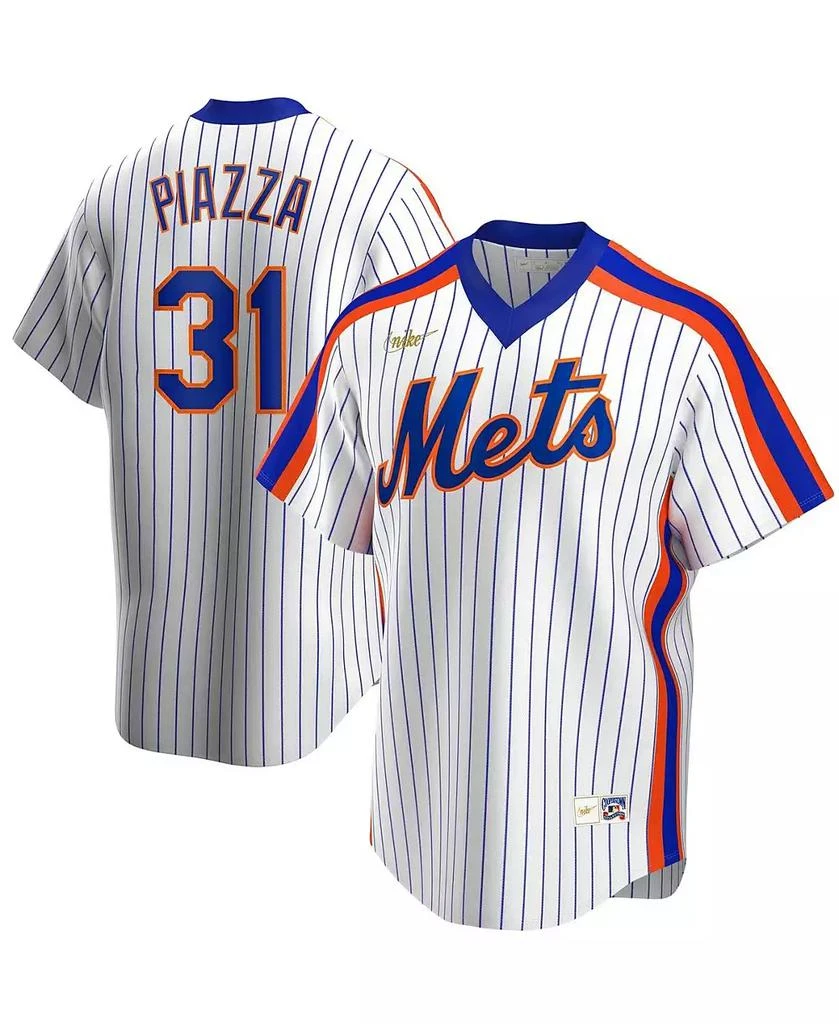 商品NIKE|Men's Mike Piazza White New York Mets Home Cooperstown Collection Player Jersey,价格¥1217,第2张图片详细描述