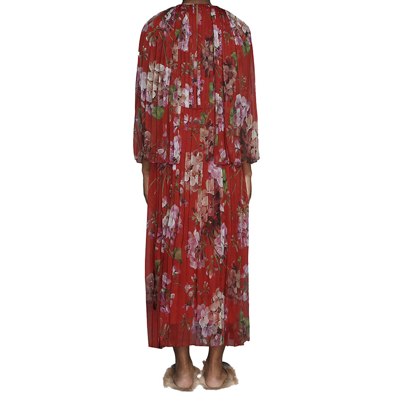【预售3-7天】GUCCI/古驰 2015 Re-Edition系列 女士红色桑蚕丝花卉印花连衣裙662248ZFP426325商品第3张图片规格展示