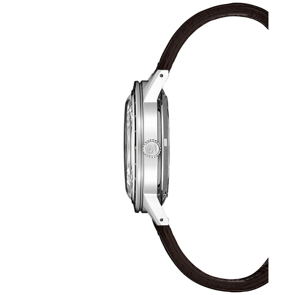 商品Seiko|Men's Automatic Presage GMT Brown Perforated Leather Strap Watch 41mm,价格¥4708,第2张图片详细描述