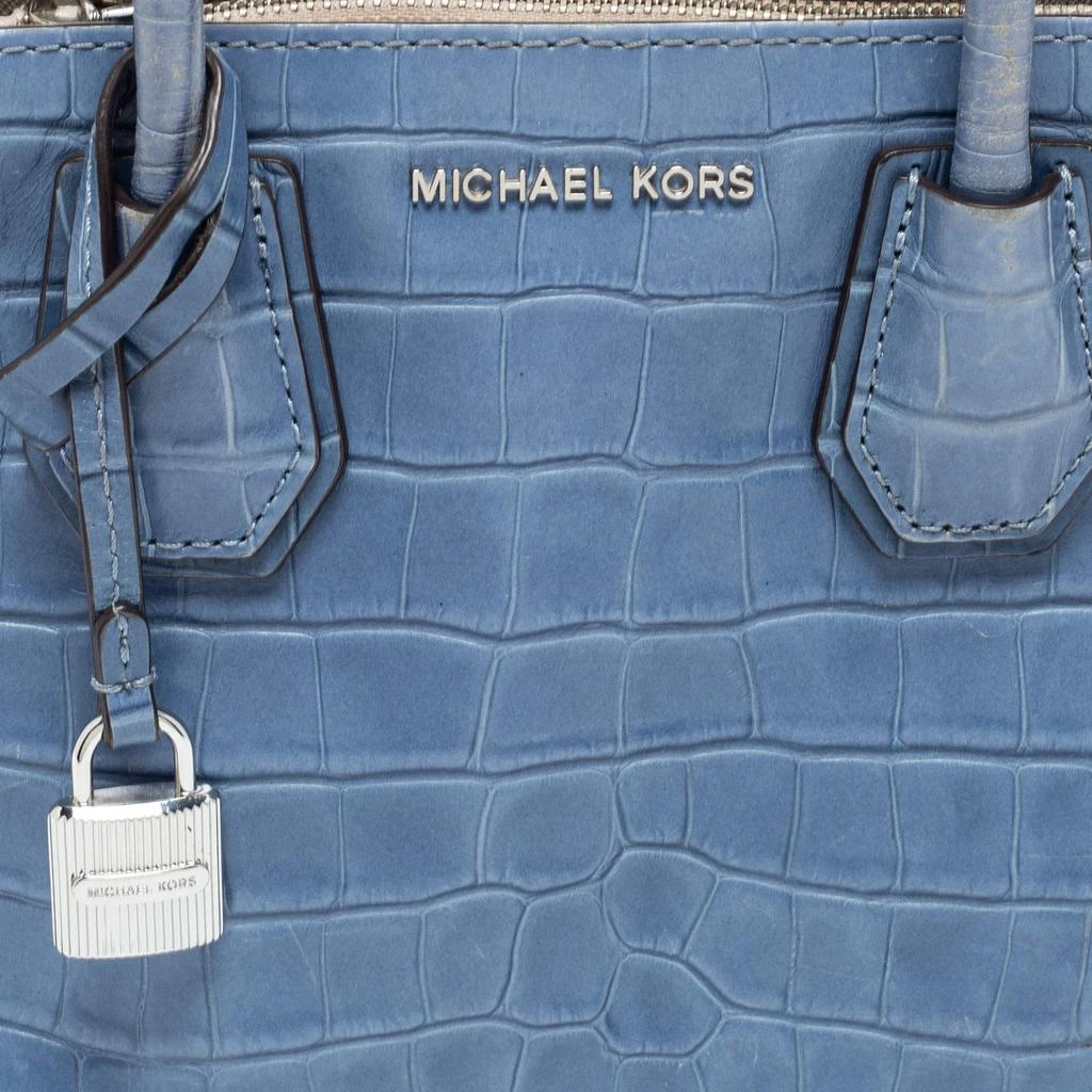 商品[二手商品] Michael Kors|Michael Kors Blue Croc Embossed Leather Mini Mercer Tote,价格¥814,第5张图片详细描述