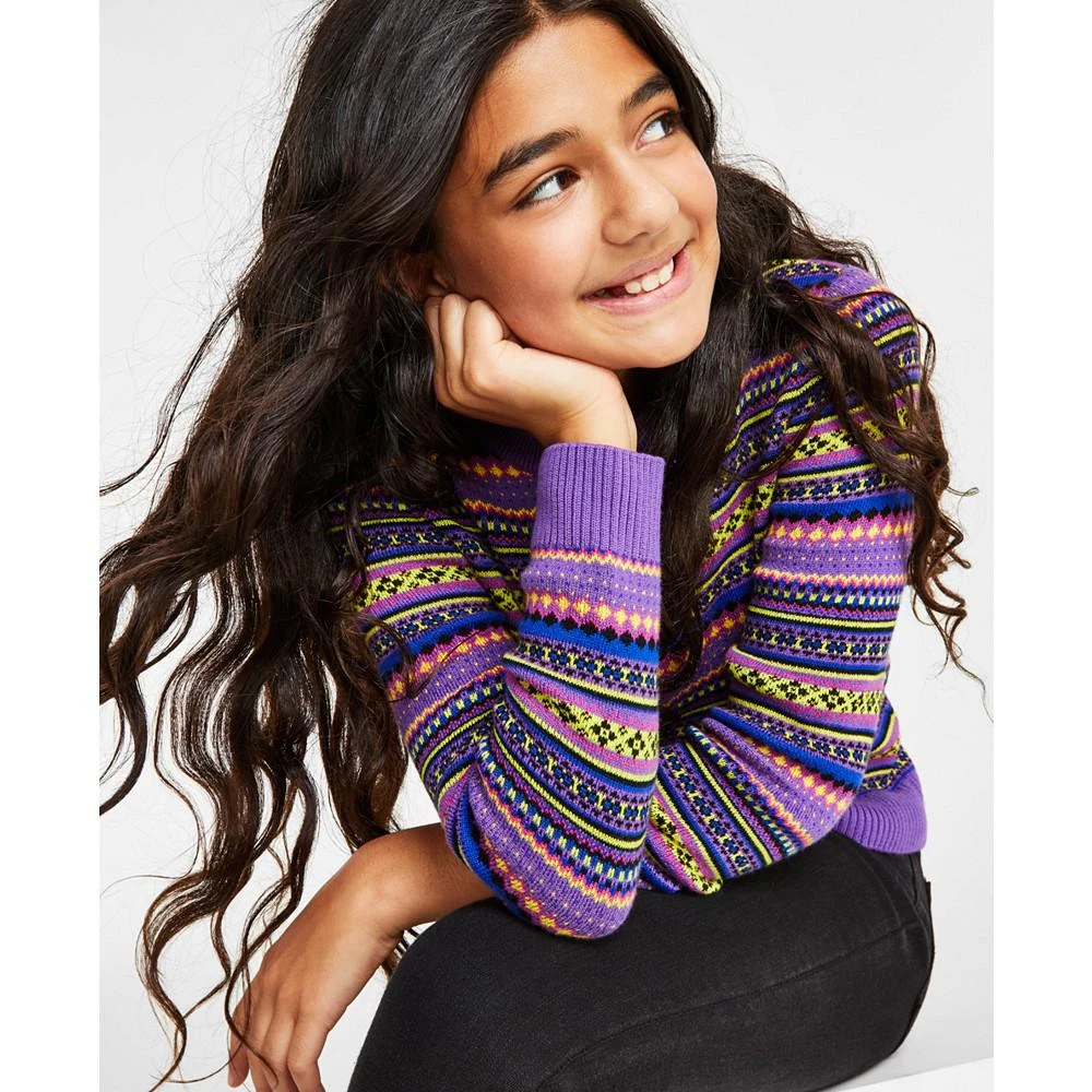 商品Charter Club|Holiday Lane Big Girls Bright Stripe Fair Isle Sweater, Created for Macy's,价格¥88,第3张图片详细描述