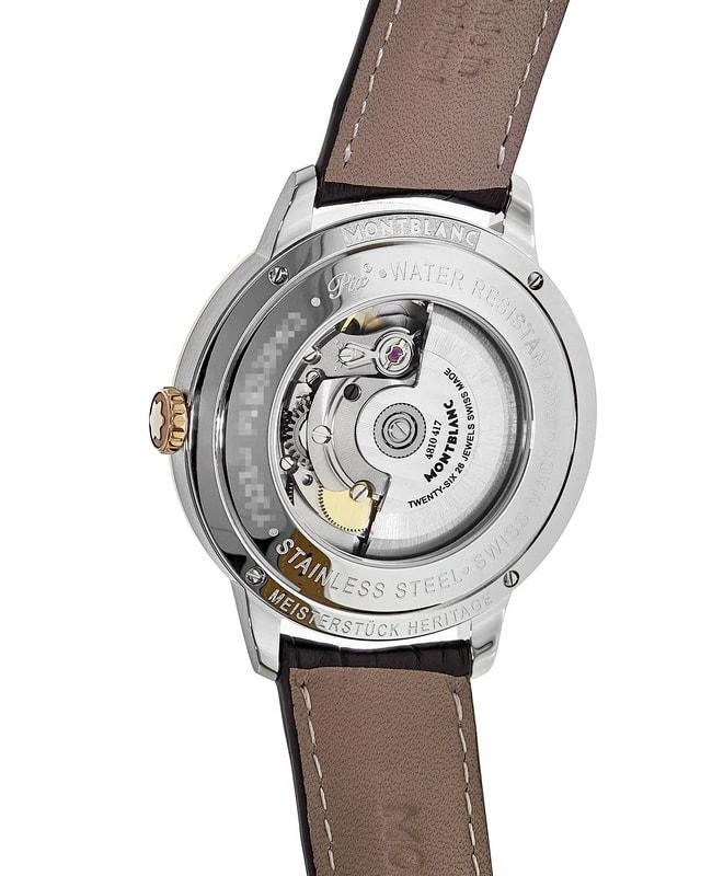 商品MontBlanc|Montblanc Heritage Spirit Automatic Silver Dial Leather Strap  Men&apos;s Watch 111624,价格¥14405,第3张图片详细描述