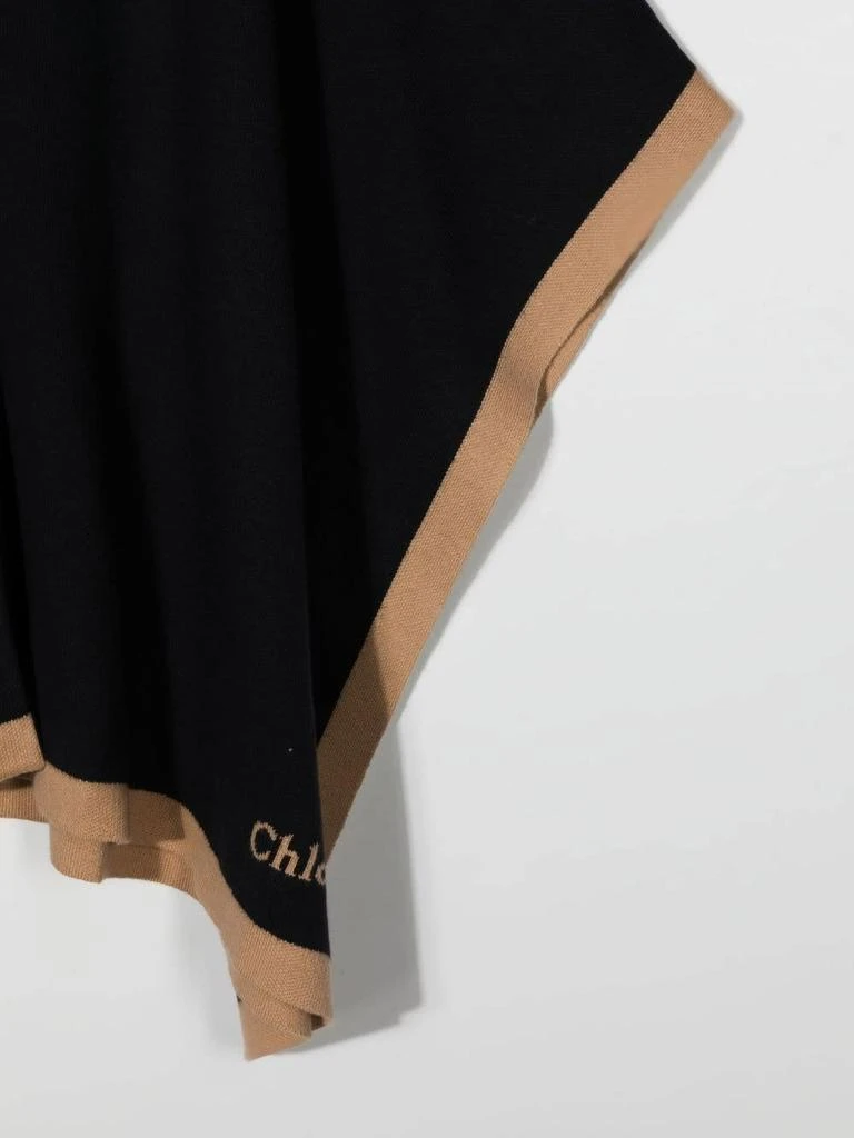 商品Chloé|Chloé Kids Navy Blue Cotton And Wool Cape With Buckle,价格¥1833,第3张图片详细描述