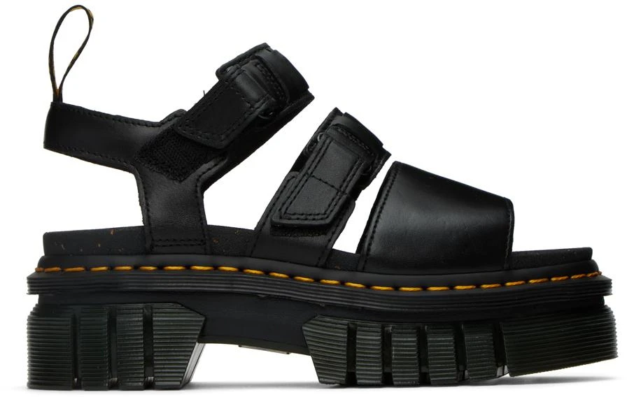 商品Dr. Martens|Black Ricki 3-Strap Flat Sandals,价格¥700,第1张图片