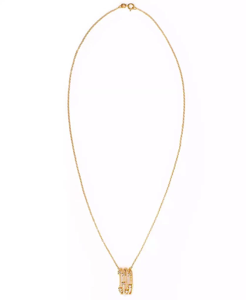 商品Macy's|Diamond 1/4 ct. t.w. Multi Row Pendant Necklace in 14K Gold over Sterling Silver,价格¥3029,第2张图片详细描述