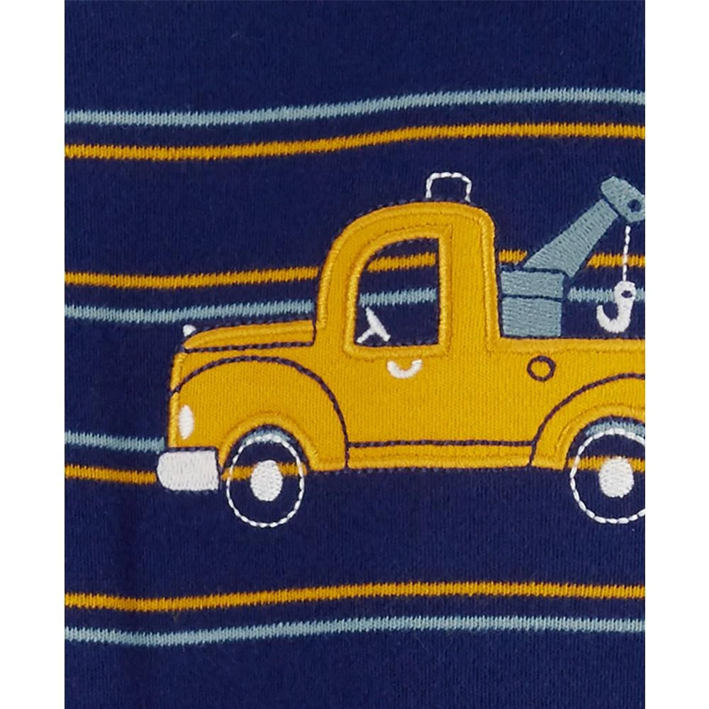 商品Carter's|Baby Boys Stripe Truck 2-Way Zip Cotton Sleep & Play Footed Pajamas,价格¥107,第2张图片详细描述