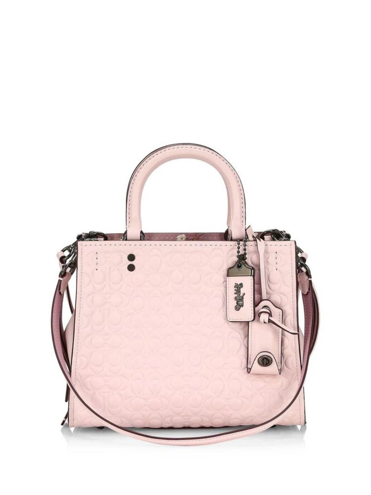 商品Coach|Rogue Floral Bow 真皮手提包,价格¥3136,第1张图片