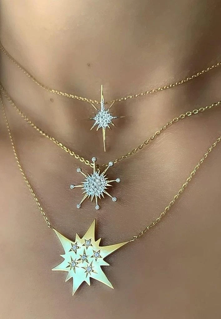 商品Falamank|Sparkle Collection Necklace in 18-karat Yellow Gold with White Diamonds,价格¥9782,第2张图片详细描述