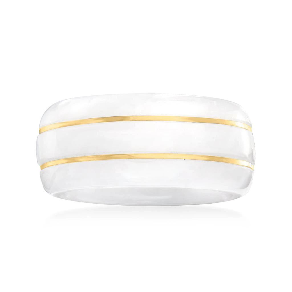 商品Ross-Simons|White Jade Ring With 14kt Yellow Gold,价格¥1215,第1张图片