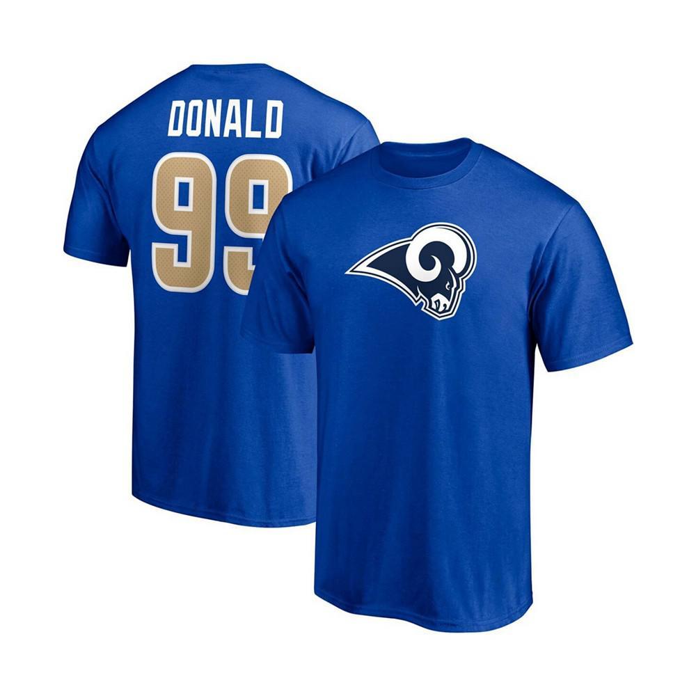 商品Fanatics|Men's Aaron Donald Royal Los Angeles Rams Player Icon Name and Number T-shirt,价格¥239,第1张图片