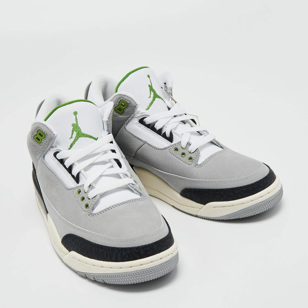 Air Jordan Grey/White Nubuck and Leather Jordan 3 Retro Cool (2021) Sneakers Size 42商品第4张图片规格展示