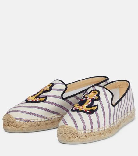 商品Christian Louboutin|Loudmer Donna striped canvas espadrilles,价格¥4426,第5张图片详细描述