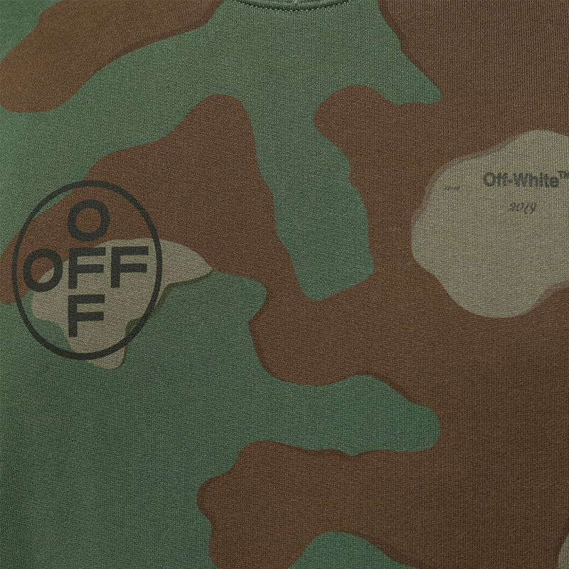 商品Off-White|OFF WHITE 男士军绿色迷彩休闲卫衣 OMBA025R19003016-9910,价格¥2735,第1张图片