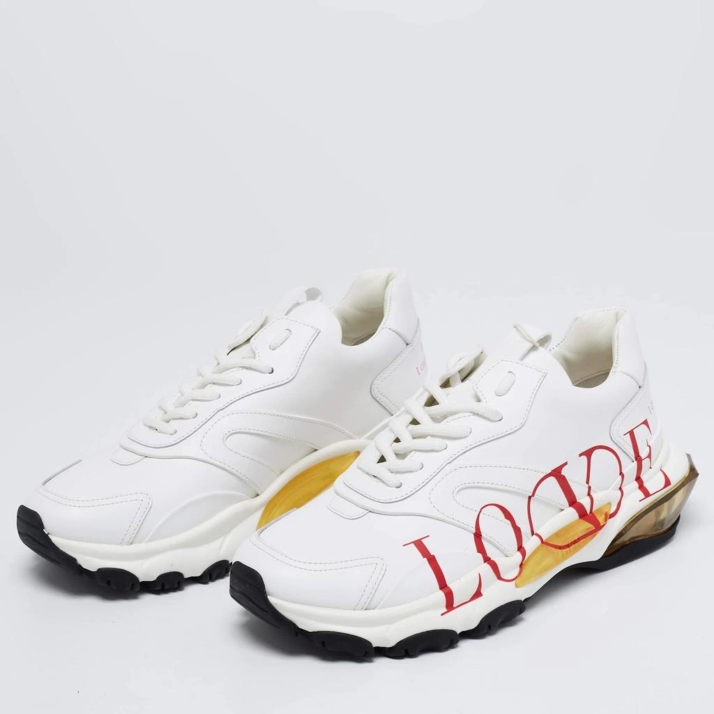 商品Valentino|Valentino White Leather Bounce Love Logo Sneakers Size 38.5,价格¥3774,第2张图片详细描述
