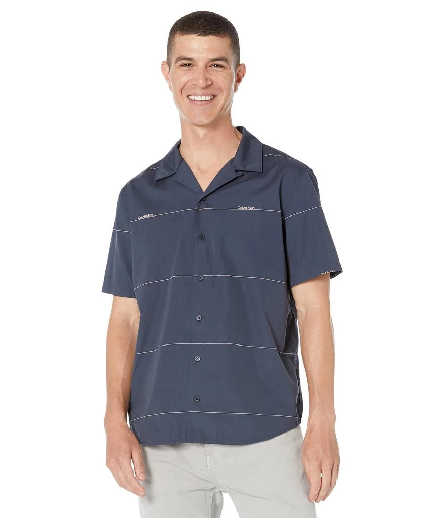 商品Calvin Klein|Short Sleeve Stripe Easy Shirt,价格¥461,第1张图片