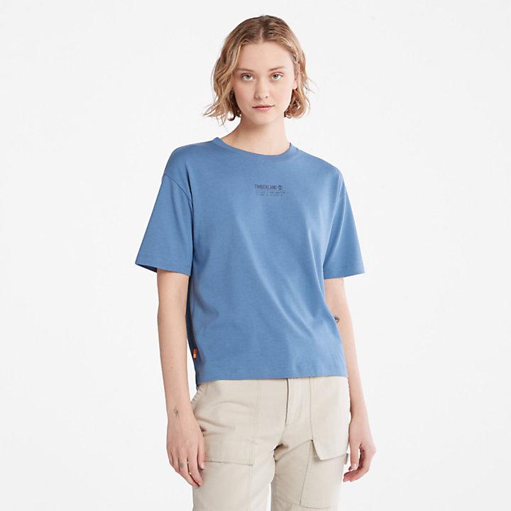 T-Shirt with Tencel™ x Refibra™ Technology for Women in Blue商品第1张图片规格展示