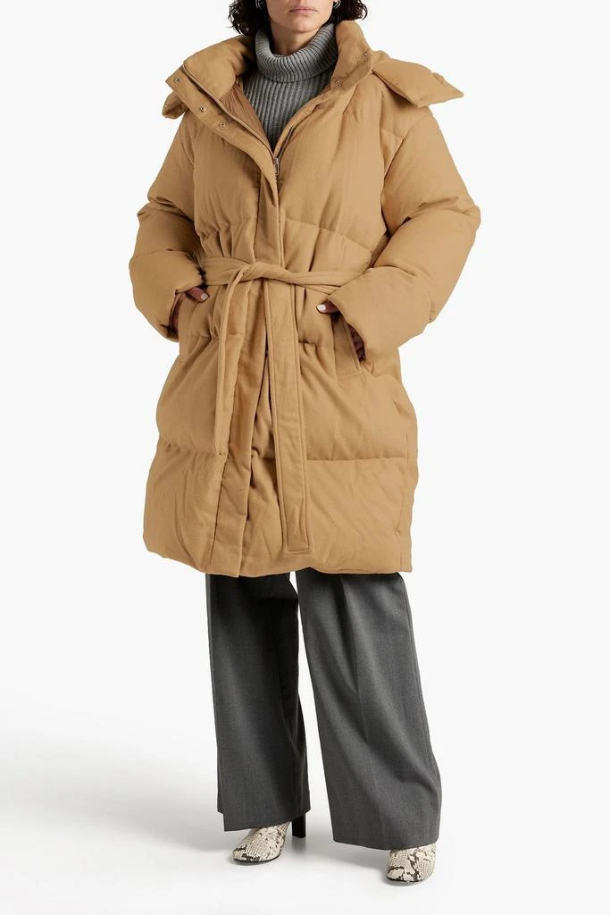 商品Joseph|Celida quilted brushed wool, TENCEL™ and cashmere-blend flannel hooded down coat,价格¥2995-¥4782,第2张图片详细描述