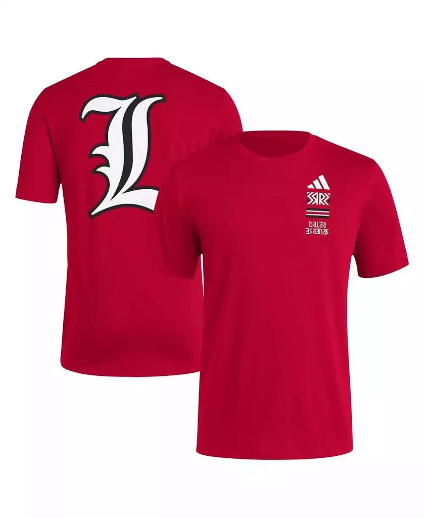 商品Adidas|Men's Red Distressed Louisville Cardinals Reverse Retro Baseball 2 Hit T-shirt,价格¥226,第1张图片