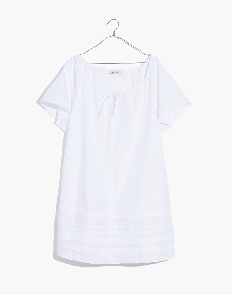 商品Madewell|Poplin Flutter-Sleeve Pintuck Mini Dress,价格¥187-¥224,第7张图片详细描述