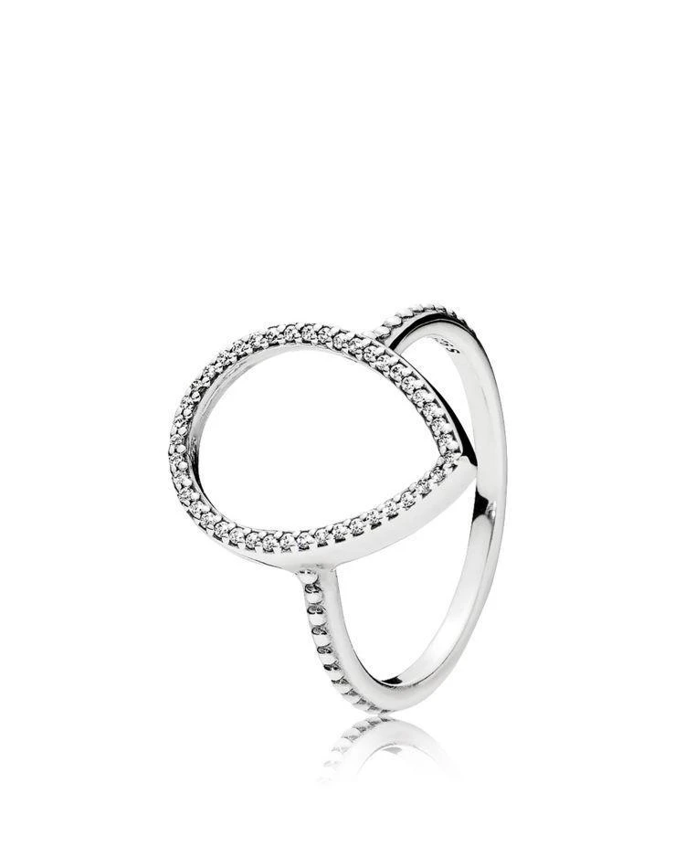 商品PANDORA|Ring - Sterling Silver & Cubic Zirconia Teardrop Silhouette,价格¥482,第1张图片
