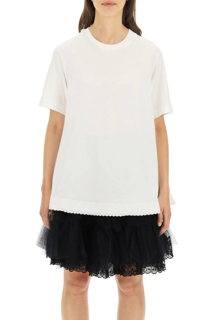 商品Simone Rocha|Simone rocha embellished a-line t-shirt,价格¥1676,第2张图片详细描述