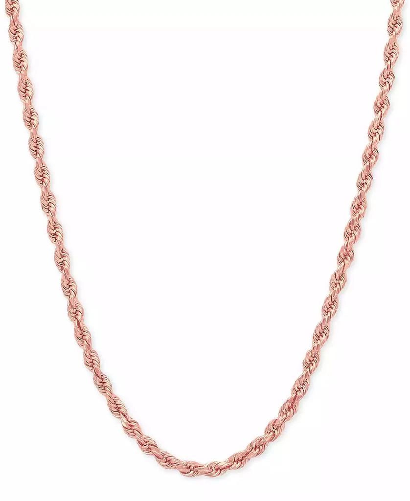 商品Macy's|14k Rose Gold Diamond-Cut Rope Chain 18" Necklace (2-1/2mm),价格¥8871,第1张图片