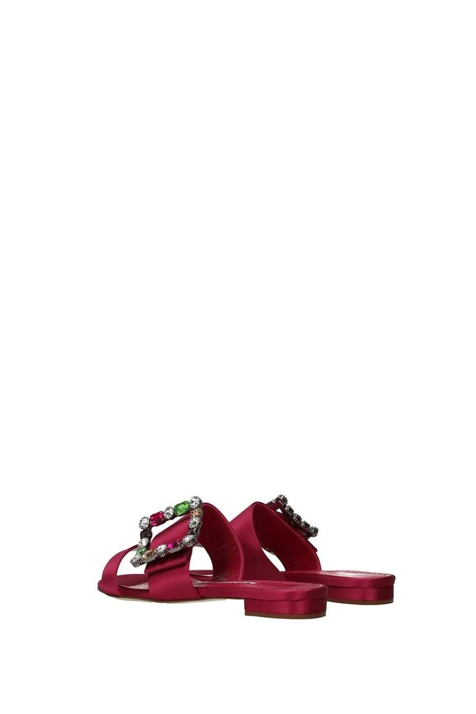 商品Manolo Blahnik|Slippers and clogs Satin Fuchsia Dark Pink,价格¥3463,第4张图片详细描述