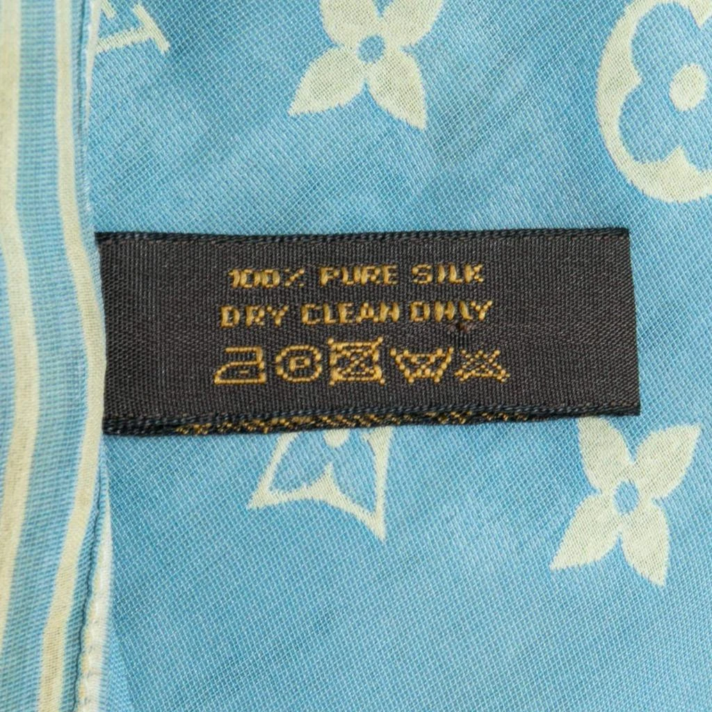 商品[二手商品] Louis Vuitton|Louis Vuitton Blue & Yellow Monogram Jacquard Silk Scarf,价格¥1370,第5张图片详细描述