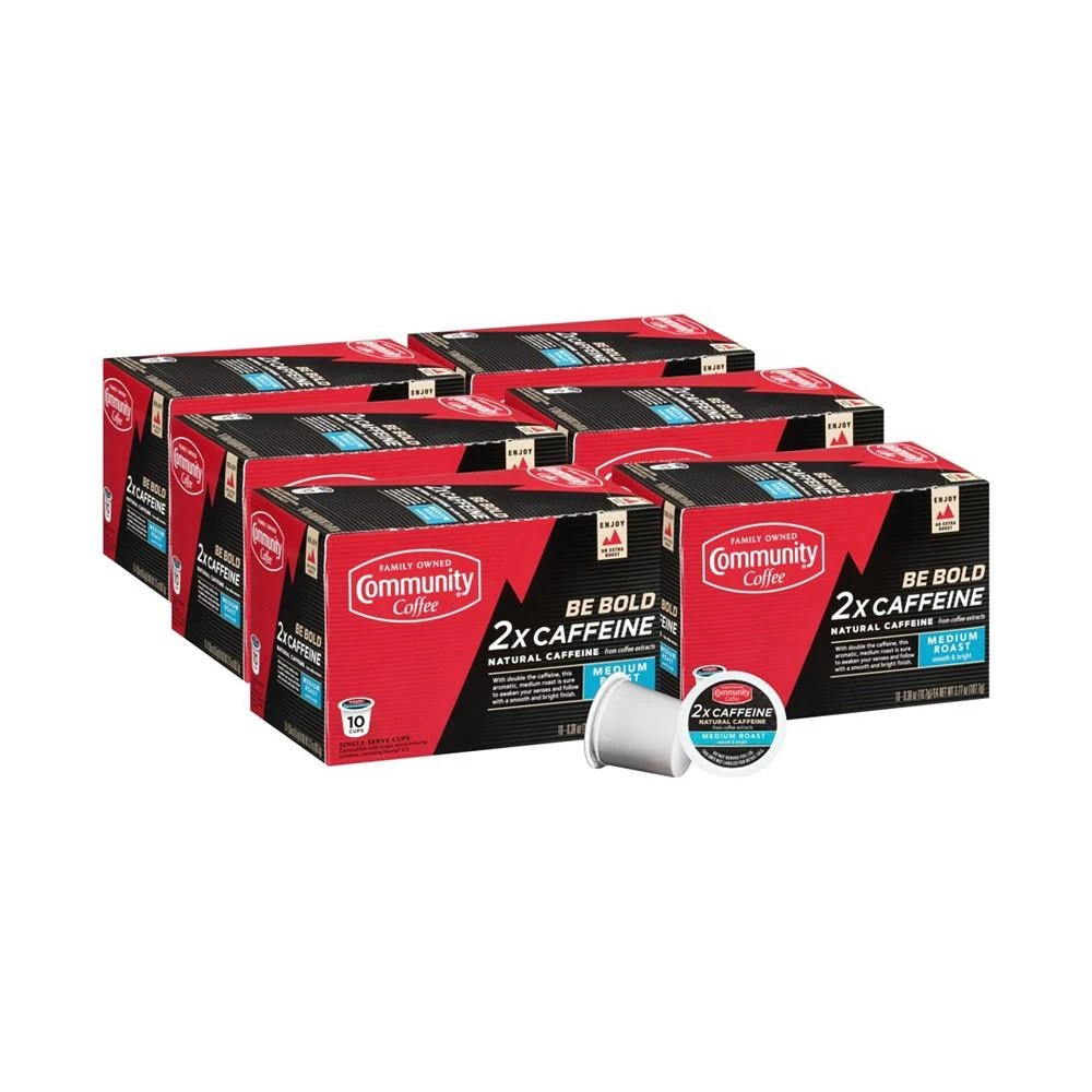 商品Community Coffee|2X Caffeine Medium Roast Single Serve Pods, Keurig K-Cup Brewer Compatible, Pack of 60,价格¥499,第4张图片详细描述