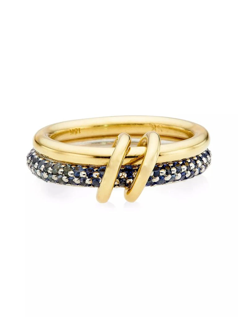 商品Spinelli Kilcollin|Saks Ombré Exclusive Two-Tone 18K Gold &amp; Blue Sapphire Linked Rings,价格¥41983,第1张图片