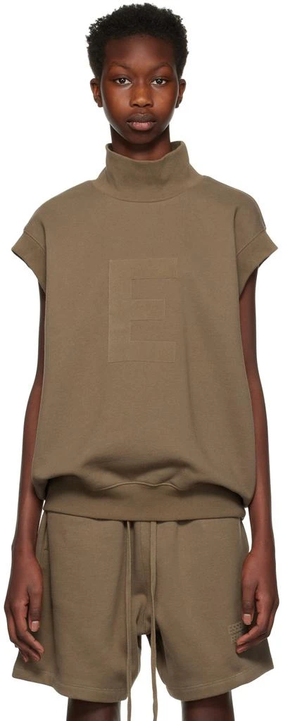商品Essentials|Brown Mock Neck Vest,价格¥244,第1张图片