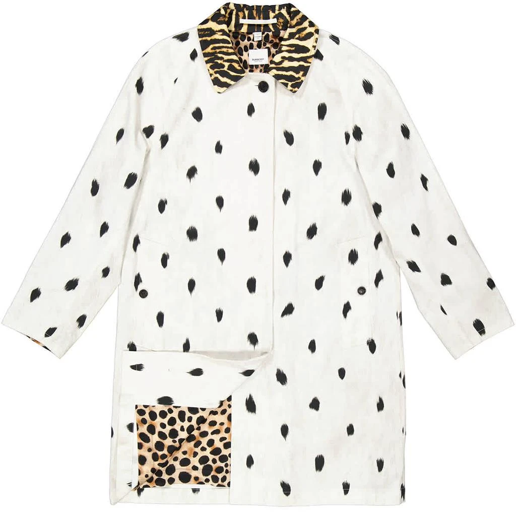 商品Burberry|Ladies White Carrington Animal Print Coat,价格¥20650,第1张图片