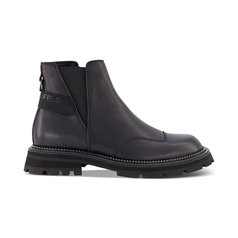商品Karl Lagerfeld Paris|Men's Tumbled Leather Side-Zip Chelsea Boots,价格¥1859,第3张图片详细描述