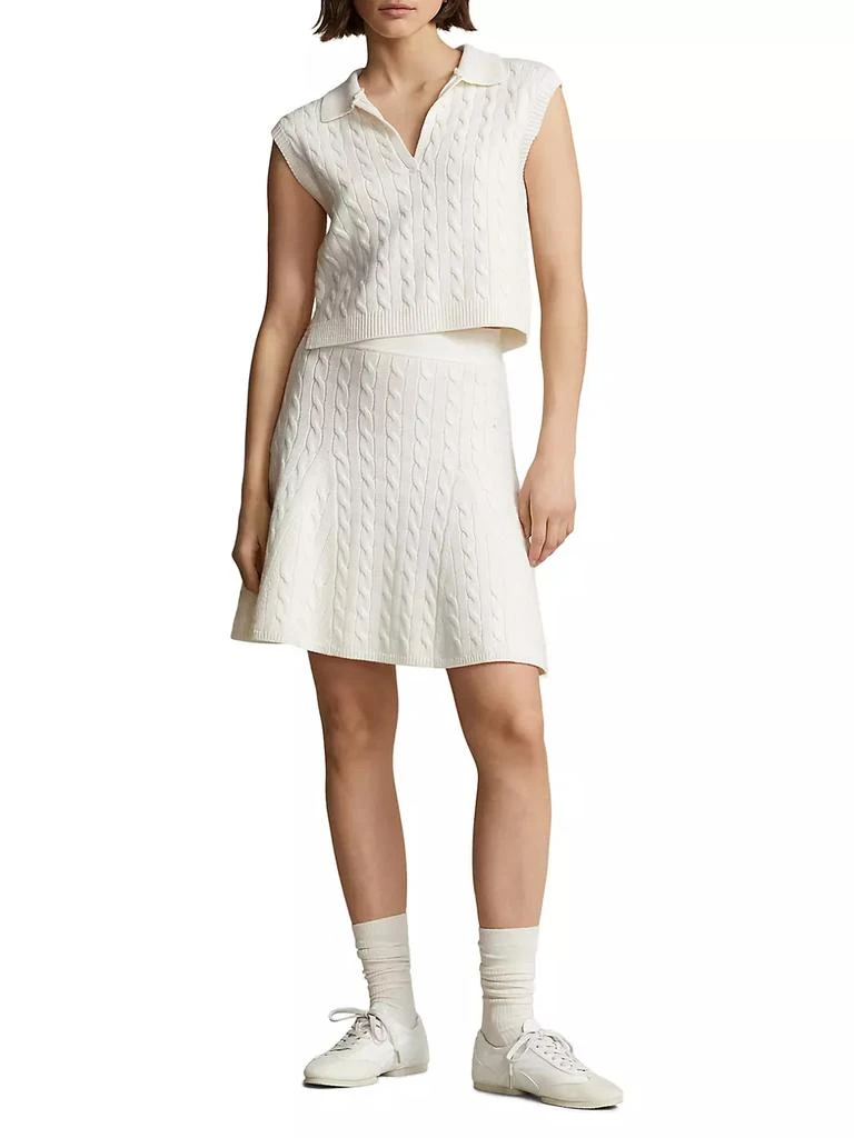 商品Ralph Lauren|Cable-Knit Cropped Polo Sweater,价格¥861,第2张图片详细描述