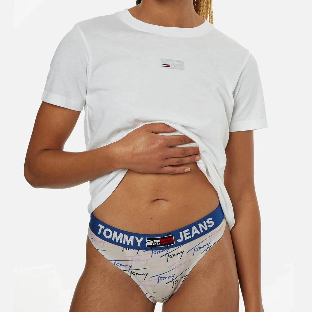 商品Tommy Hilfiger|Tommy Jeans Signature Stretch Cotton-Jersey Bikini Briefs,价格¥80,第3张图片详细描述