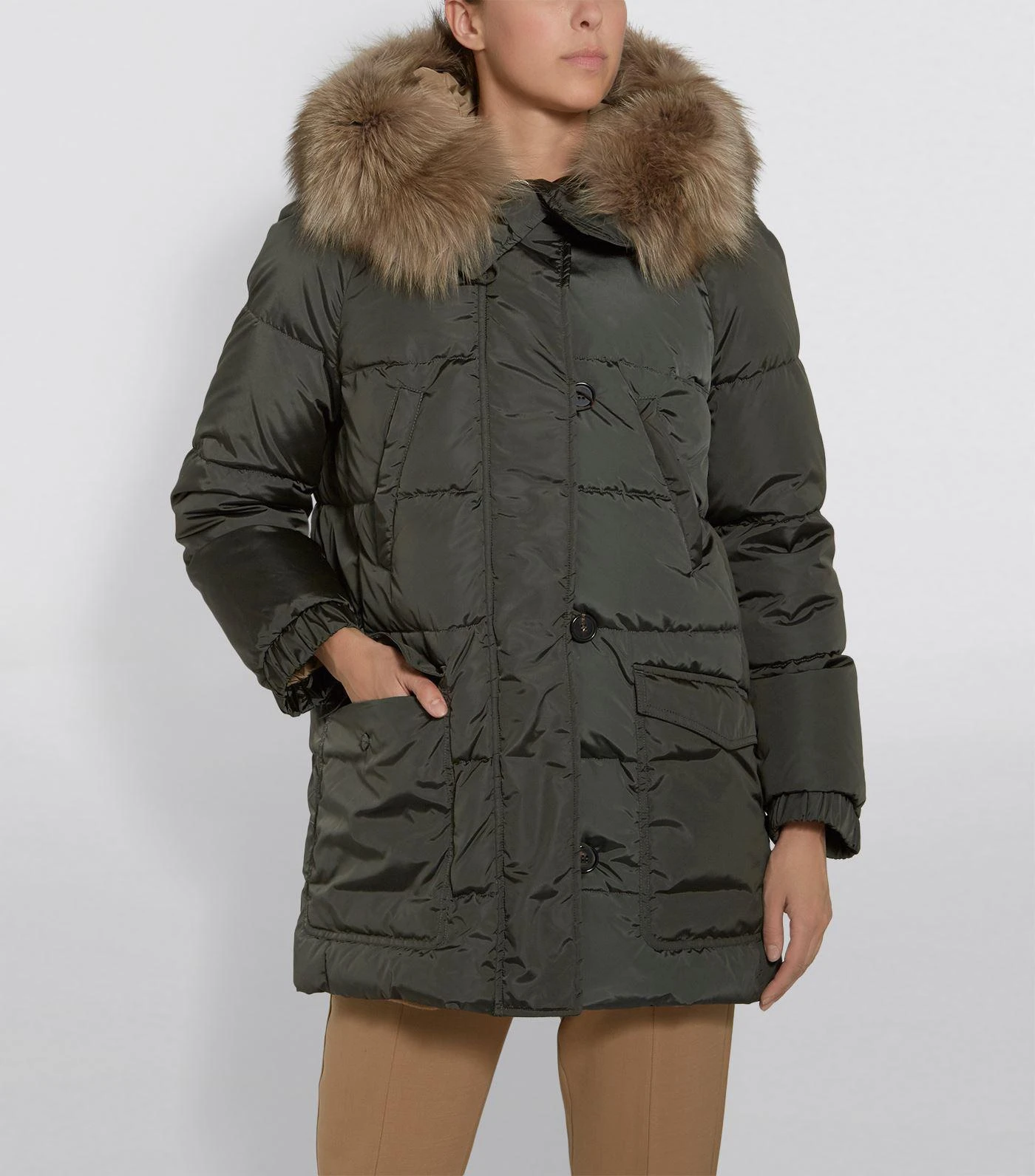 商品Max Mara|Reversible Fox Fur Trim Coat,价格¥8281,第3张图片详细描述