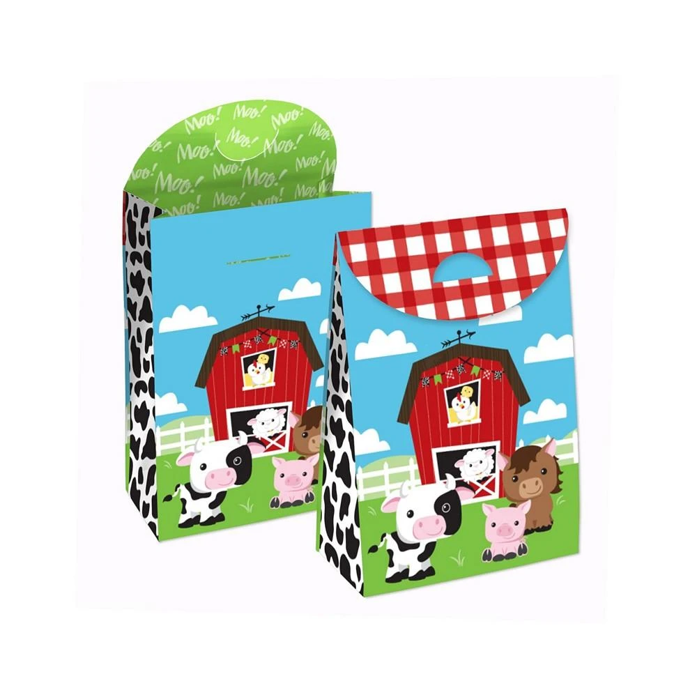 商品Big Dot of Happiness|Farm Animals - Barnyard Baby Shower or Birthday Gift Favor Bags- Party Goodie Boxes - Set of 12,价格¥142,第1张图片