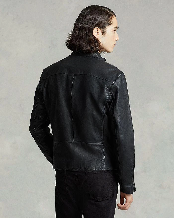 商品Ralph Lauren|Lambskin Leather Café Racer Jacket,价格¥5277,第3张图片详细描述