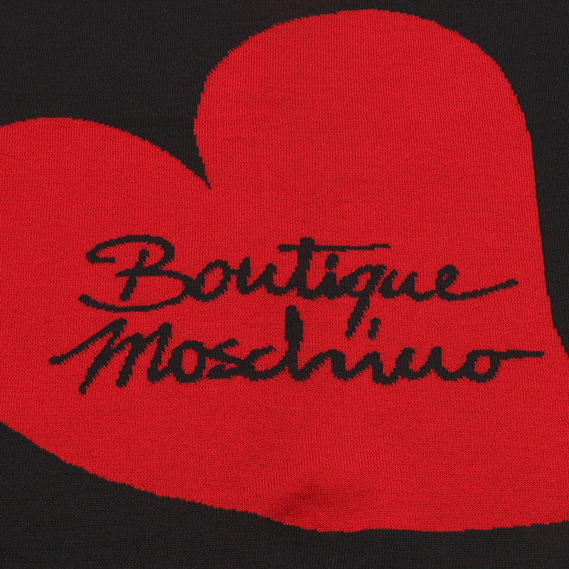 MOSCHINO/莫斯奇诺 女士黑白拼色爱心波点图案围巾30711M2577 001商品第6张图片规格展示