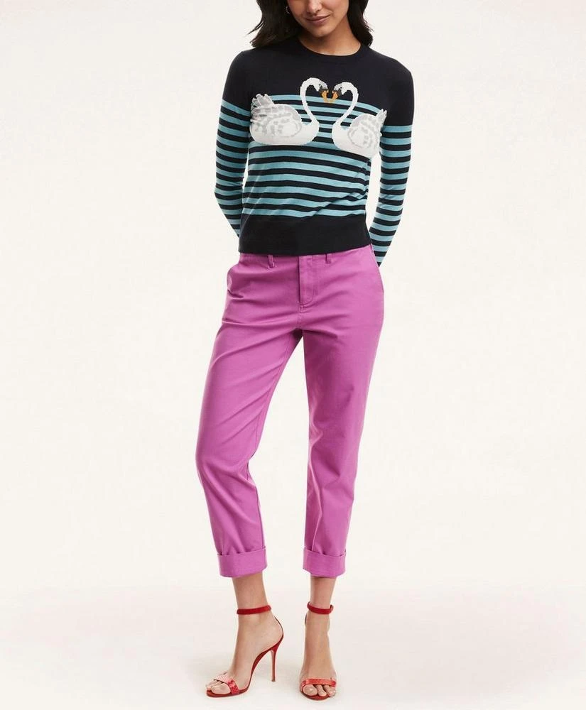 商品Brooks Brothers|Silk Cotton Mariner Striped Swan Sweater,价格¥617,第2张图片详细描述