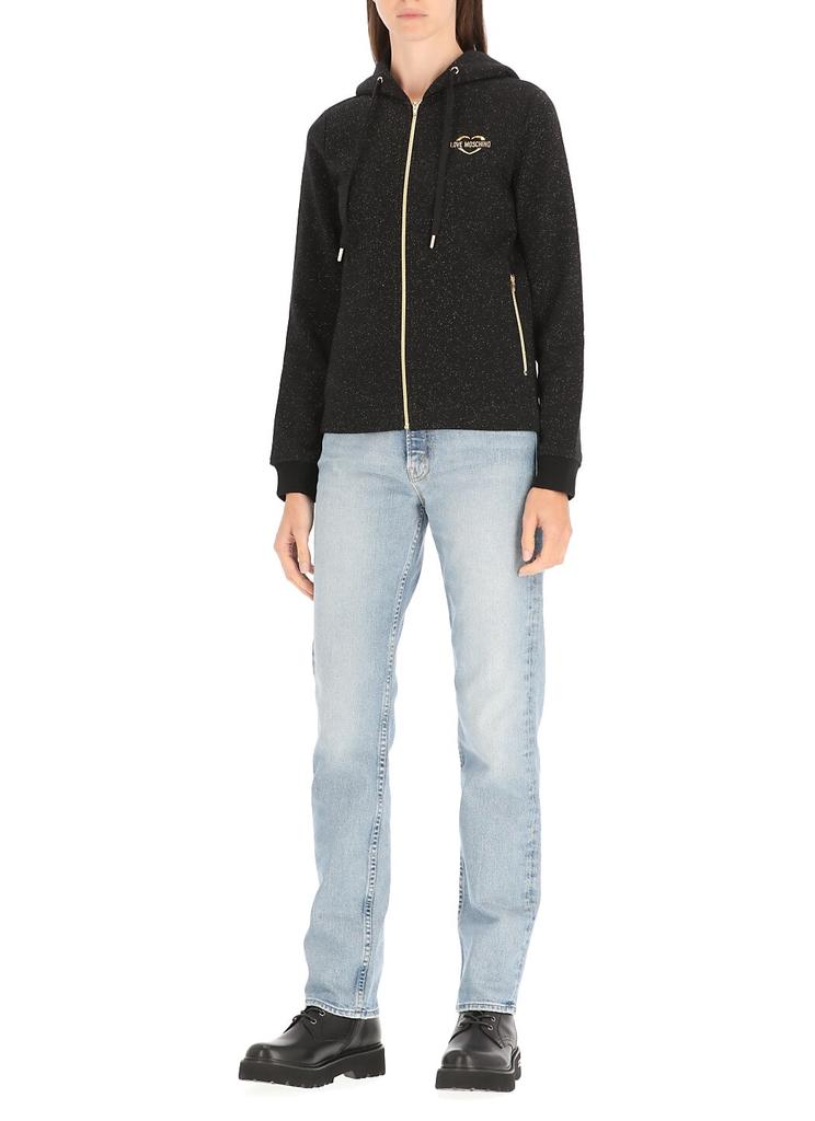Love Moschino Allover Glitter Zipped Hoodie商品第2张图片规格展示