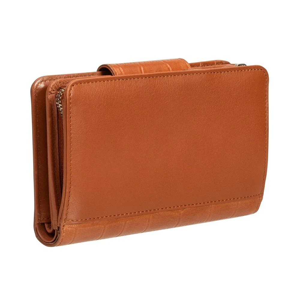 商品Mancini Leather Goods|Women's Croco Collection RFID Secure Mini Clutch Wallet,价格¥698,第3张图片详细描述