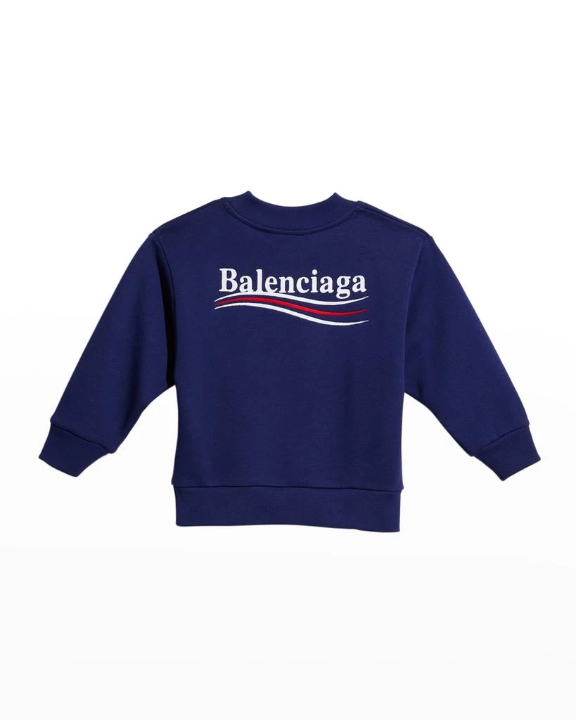 商品Balenciaga|Kid's Political Logo Crewneck Sweatshirt, Size 2-10,价格¥2304,第2张图片详细描述