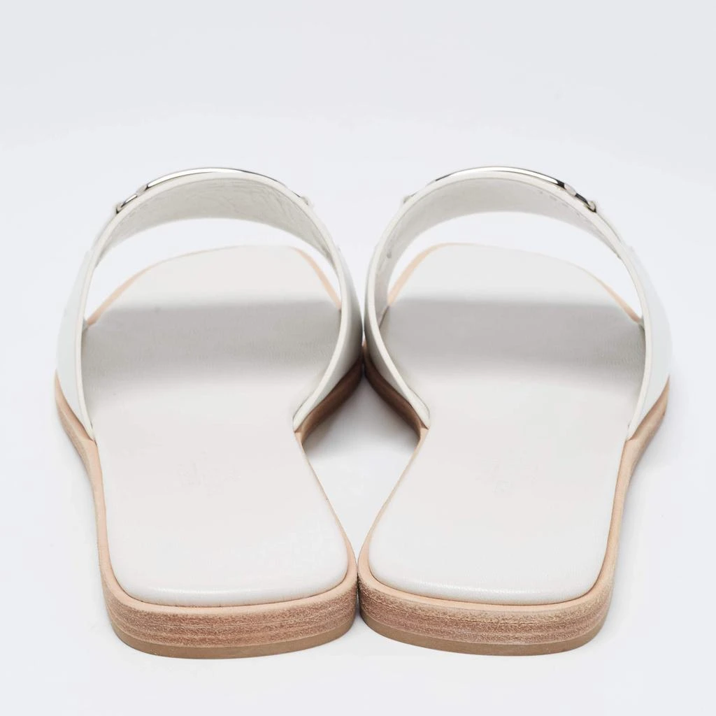 商品Hermes|Hermes White Leather  Villa Flat Slides  Size 38,价格¥4348,第5张图片详细描述