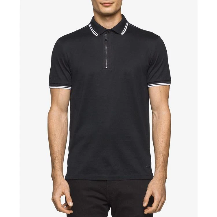 商品Calvin Klein|Men's Premium Quarter-Zip Utility Polo,价格¥238,第2张图片详细描述