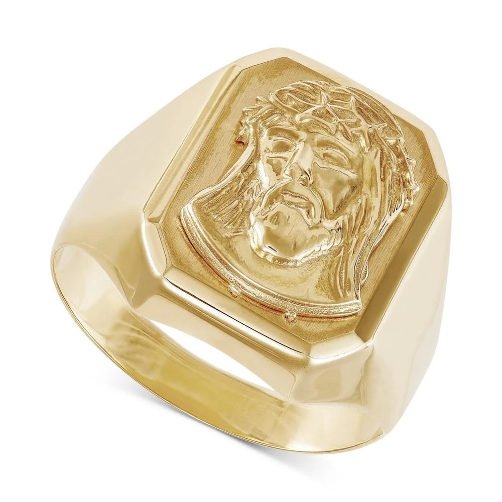 商品Macy's|Men's Jesus Three-Dimensional Polished Ring in 10k Gold,价格¥9517,第1张图片