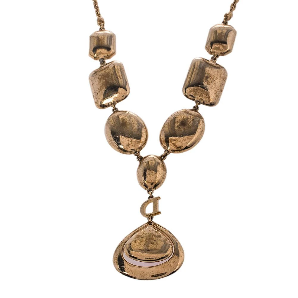 商品[二手商品] Dior|Dior Gold Tone Crystal Bejeweled Pendant Necklace,价格¥3008,第3张图片详细描述